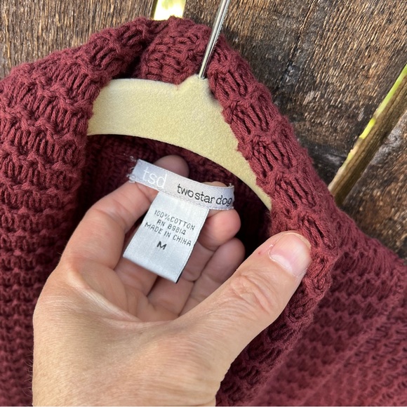 Two Star Dog Belted Cotton Cardigan Sweater Sz M - Picture 3 of 11